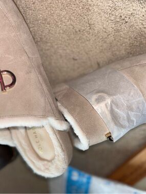 Cole Haan womens Suede Shearling-Lined Boot in Light Taupe sz 11